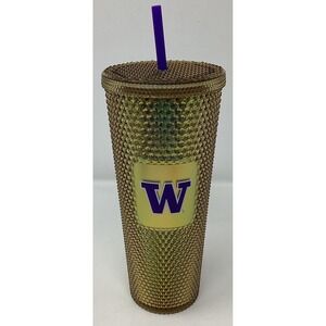 Washington Huskies Starbucks Studded 24 Oz Tumbler With Lid And Straw